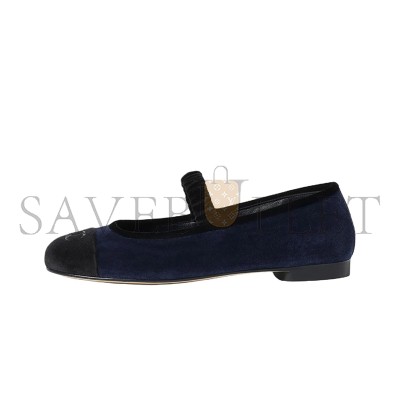 CHANEL MARY JANES VELENT NAVY BLUE ‎G46542